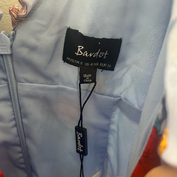 NWT Bardot x Revolve blue floral hi-low dress size xs /4 - Picture 4 of 5